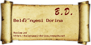 Belényesi Dorina névjegykártya