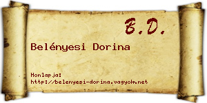 Belényesi Dorina névjegykártya